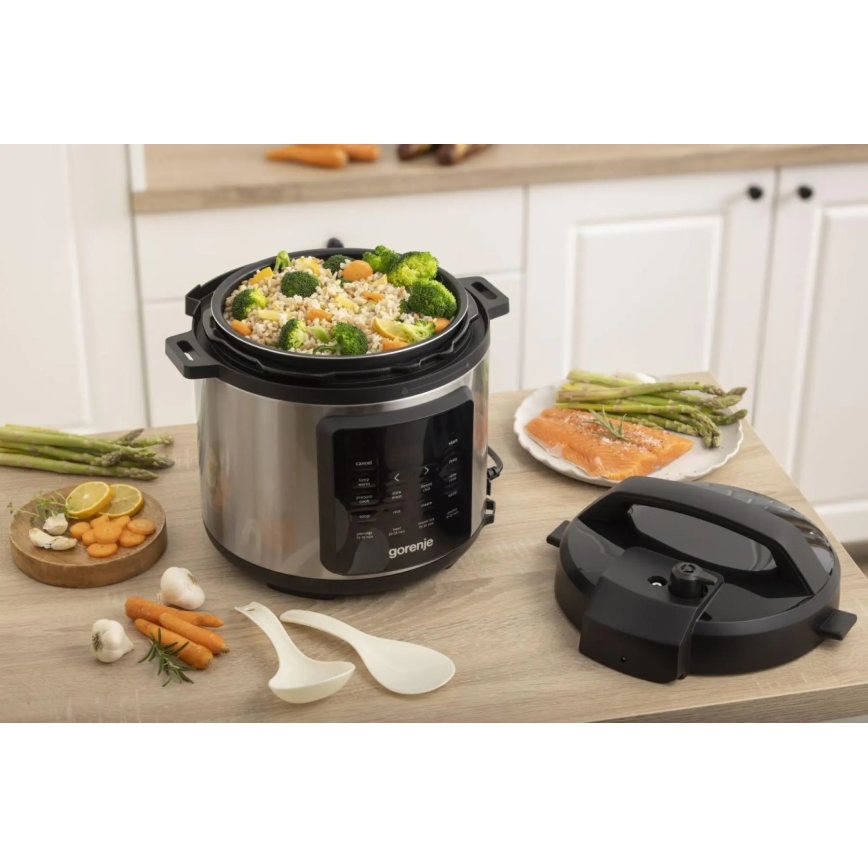 GORENJE GMC6SBK - Multifunktionel multicooker 6 l 8 i 1 1000 W/230 V rustfrit stål