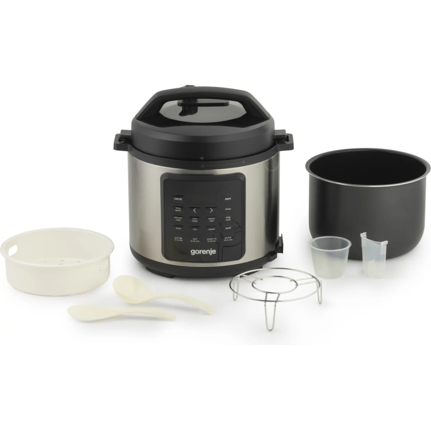 GORENJE GMC6SBK - Multifunktionel multicooker 6 l 8 i 1 1000 W/230 V rustfrit stål