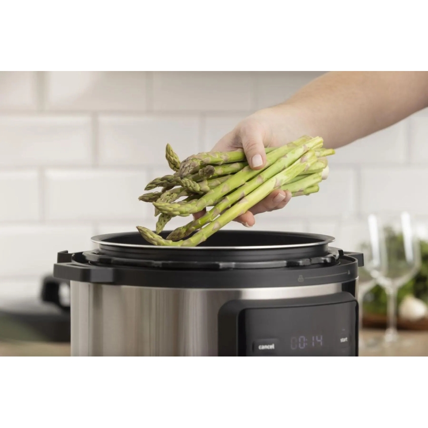 GORENJE GMC6SBK - Multifunktionel multicooker 6 l 8 i 1 1000 W/230 V rustfrit stål