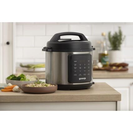 GORENJE GMC6SBK - Multifunktionel multicooker 6 l 8 i 1 1000 W/230 V rustfrit stål