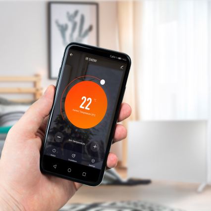 GORENJE IR540W - Smart elektrisk infrarødt varmepanel 540W med timer og Wi‑Fi, sort