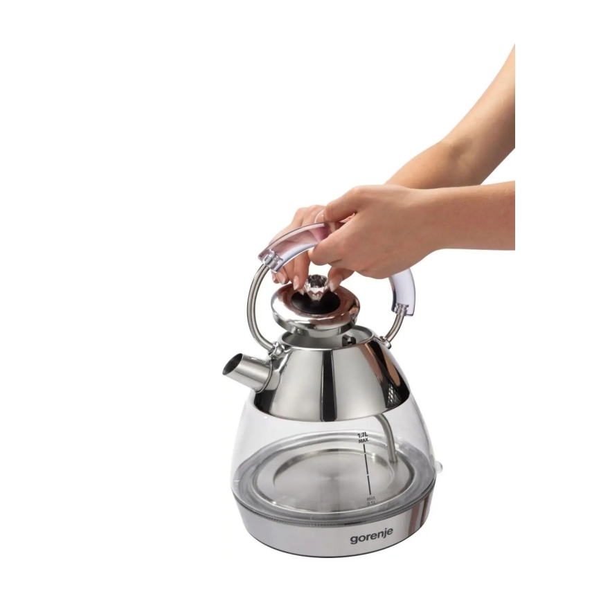 GORENJE K17GPD - Hurtig elkedel 1,7 l 2200W/230V klar/rustfrit stål