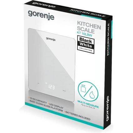GORENJE KT10LBW - Digital køkkenvægt 3xAAA hvid