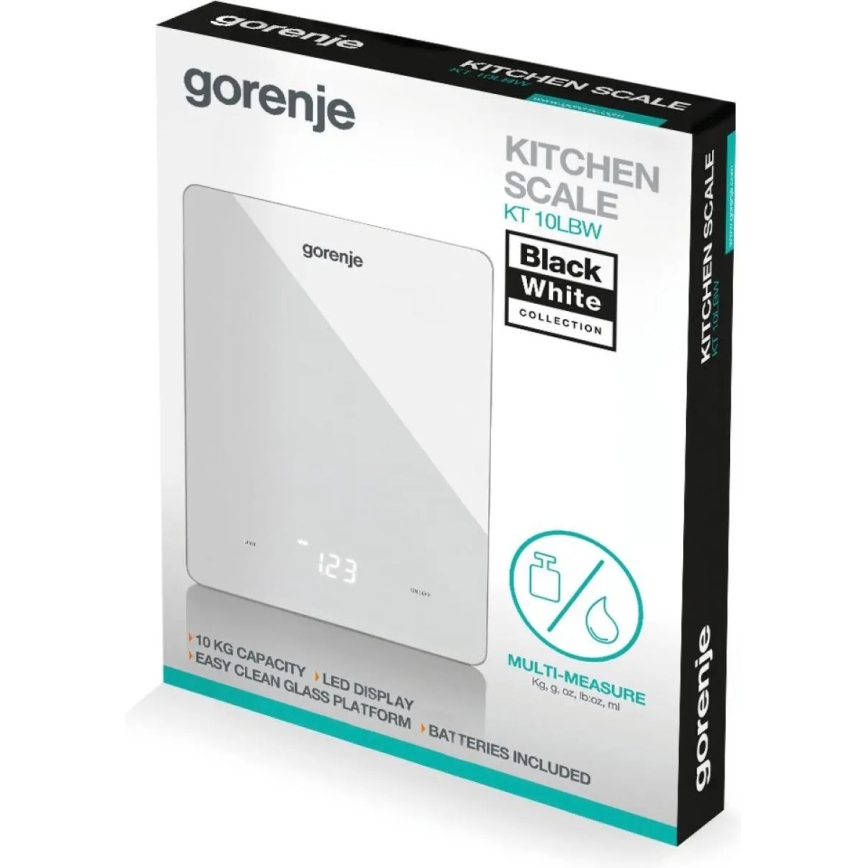 GORENJE KT10LBW - Digital køkkenvægt 3xAAA hvid