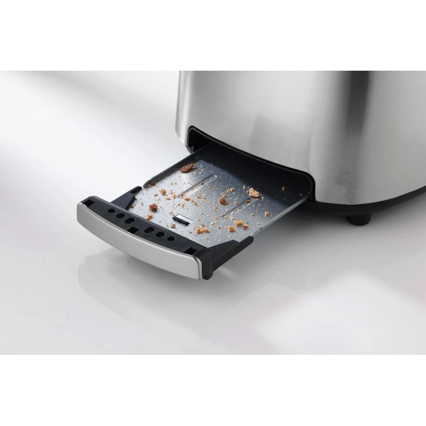 GORENJE T1000E - Brødrister til 2 skiver med varmerist 1000W/230V, rustfrit stål