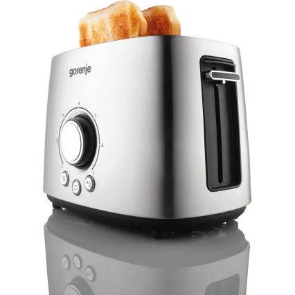 GORENJE T1000E - Brødrister til 2 skiver med varmerist 1000W/230V, rustfrit stål