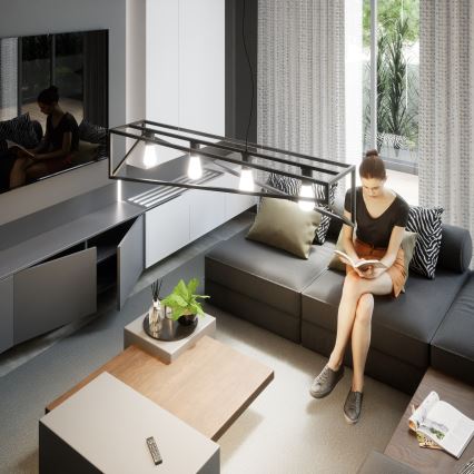 Loftlampe på kabel GOTE 4xE27/60W/230V