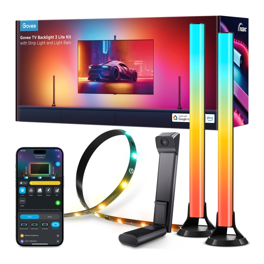 Govee - 2x Baggrundslys TV 55-65 SMART LED baggrundslys RGBICW Wi-Fi