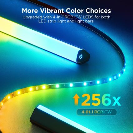 Govee - 2x Baggrundslys TV 55-65 SMART LED baggrundslys RGBICW Wi-Fi