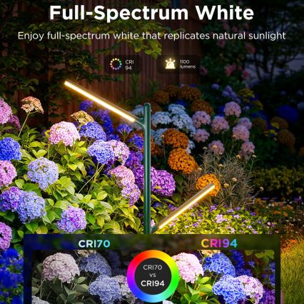 Govee - SÆT 2x LED RGBICWW Dæmpbar udendørs lampe LED/18W/230V IP66 2700-6500K Wi-Fi