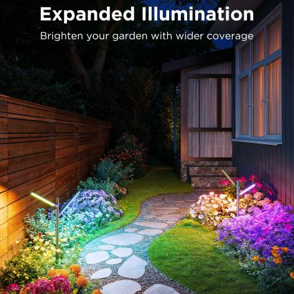 Govee - SÆT 2x LED RGBICWW Dæmpbar udendørs lampe LED/18W/230V IP66 2700-6500K Wi-Fi
