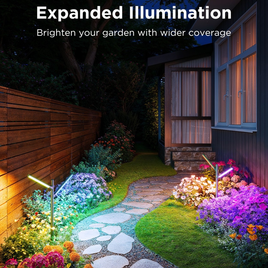 Govee - SÆT 2x LED RGBICWW Dæmpbar udendørs lampe LED/18W/230V IP66 2700-6500K Wi-Fi
