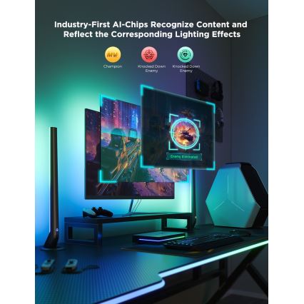 Govee - AI Sync Box Kit 2 Smart PC-belysningssæt til 27-34 + Wi-Fi LED-paneler