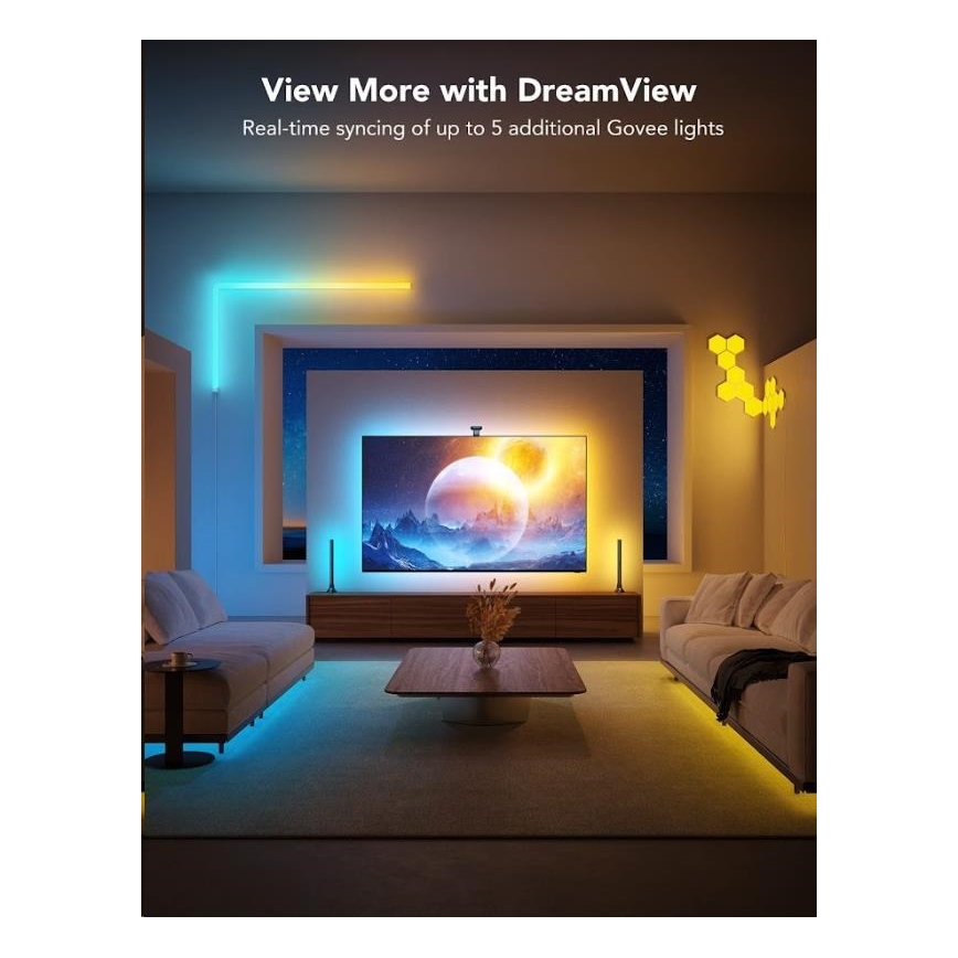 Govee - DreamView T2 DUAL TV 55-65" SMART LED baglygte RGBIC Wi-Fi + fjernbetjening