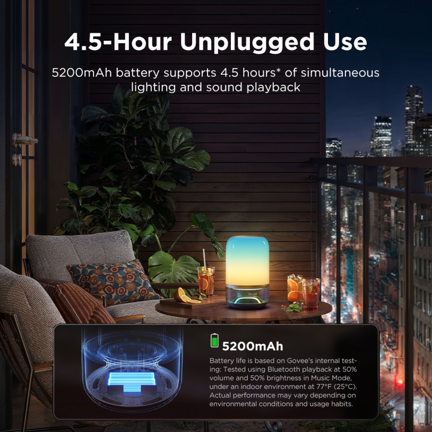 Govee - Dæmpbar RGBW LED-bordlampe med højttaler LED/36W/12V Wi-Fi