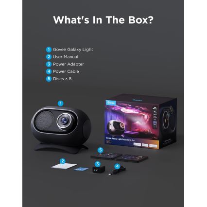 Govee - Galaxy Lysprojektor 2 Pro Matter med Wi‑Fi-højttaler