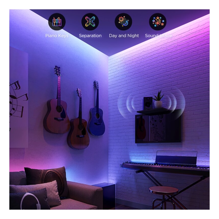 Govee - LED forlængerstrip dæmpbar RGBWWIC 2 Pro 1 m Wi-Fi Matter