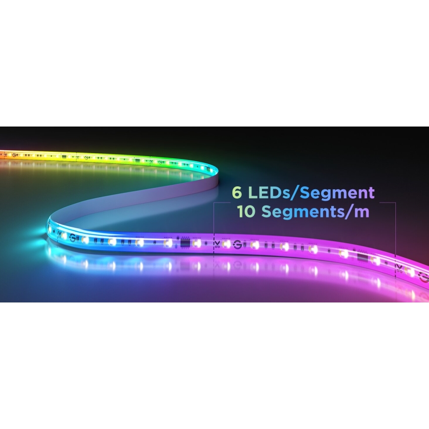 Govee - LED forlængerstrip dæmpbar RGBWWIC 2 Pro 1 m Wi-Fi Matter