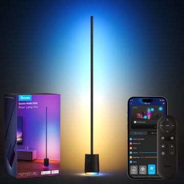 Govee - LED gulvlampe dæmpbar med højttaler Pro RGBICWW 2200-6500K Wi-Fi + fjernbetjening