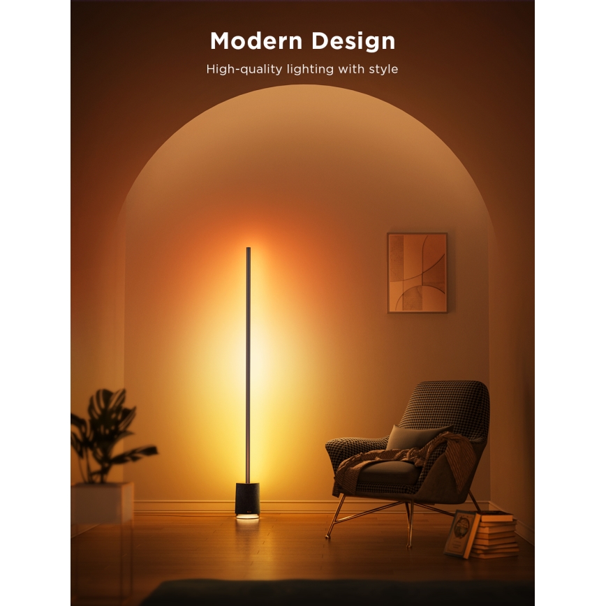 Govee - LED gulvlampe dæmpbar med højttaler Pro RGBICWW 2200-6500K Wi-Fi + fjernbetjening