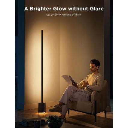 Govee - LED gulvlampe dæmpbar med højttaler Pro RGBICWW 2200-6500K Wi-Fi + fjernbetjening