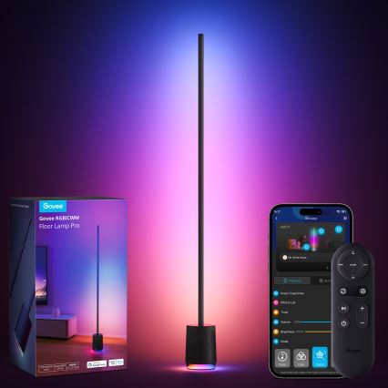 Govee - LED gulvlampe dæmpbar med højttaler Pro RGBICWW 2200-6500K Wi-Fi + fjernbetjening