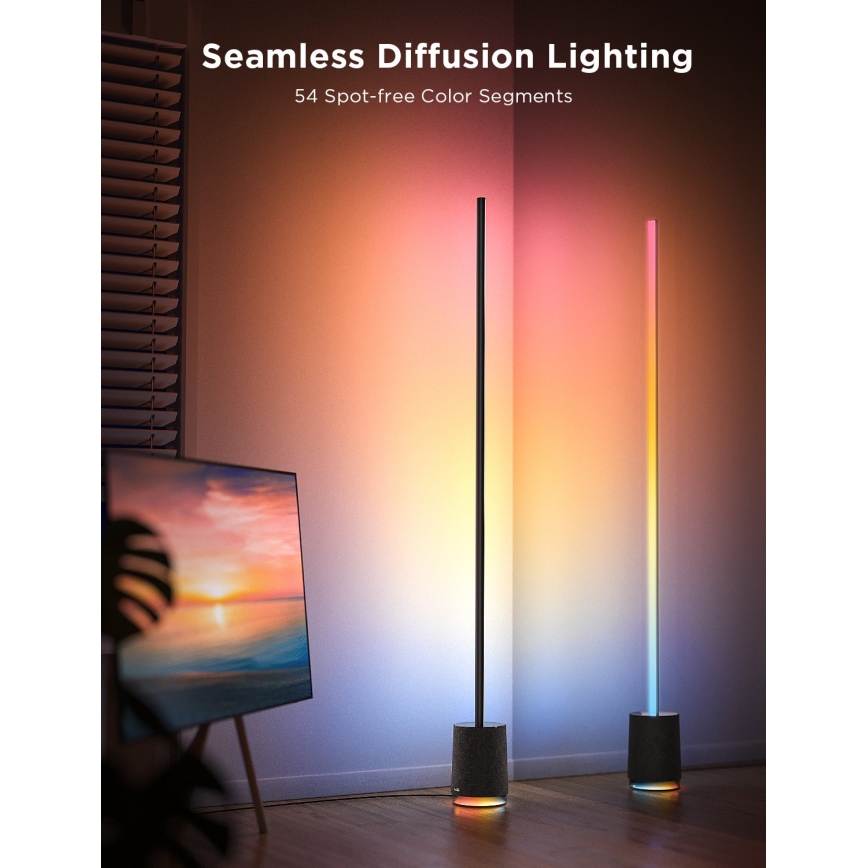 Govee - LED gulvlampe dæmpbar med højttaler Pro RGBICWW 2200-6500K Wi-Fi + fjernbetjening