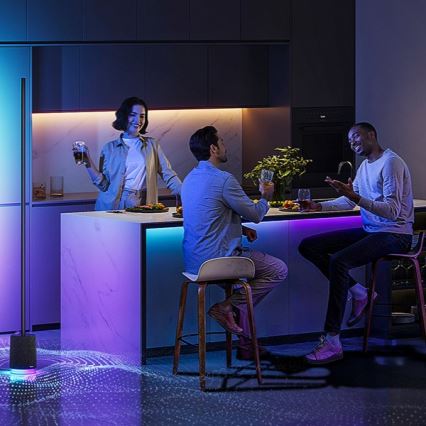 Govee - LED gulvlampe dæmpbar med højttaler Pro RGBICWW 2200-6500K Wi-Fi + fjernbetjening