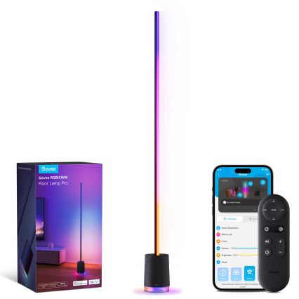Govee - LED gulvlampe dæmpbar med højttaler Pro RGBICWW 2200-6500K Wi-Fi + fjernbetjening