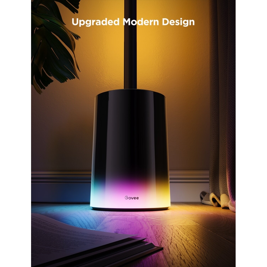 Govee - LED gulvlampe dæmpbar Smart MATTER LED RGBICWW 2200-6500K Wi-Fi + fjernbetjening