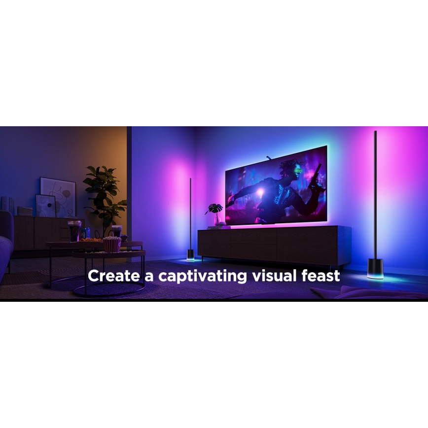 Govee - LED gulvlampe dæmpbar Smart MATTER LED RGBICWW 2200-6500K Wi-Fi + fjernbetjening