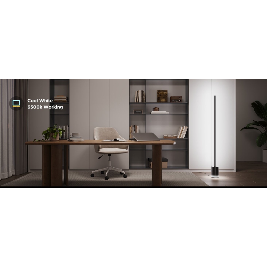 Govee - LED gulvlampe dæmpbar Smart MATTER LED RGBICWW 2200-6500K Wi-Fi + fjernbetjening