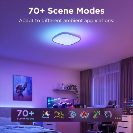 Govee - LED loftlampe m. RGBIC-farver dæmpbar LED/24W/230V 2700-6500K Wi-Fi