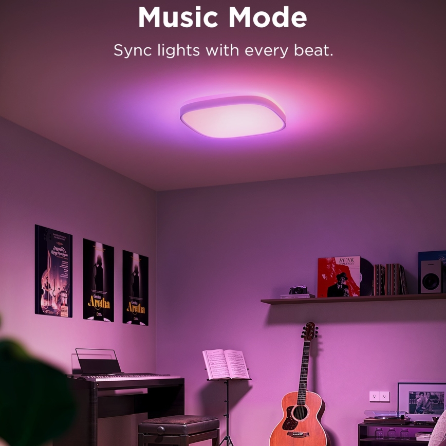Govee - LED loftlampe m. RGBIC-farver dæmpbar LED/24W/230V 2700-6500K Wi-Fi
