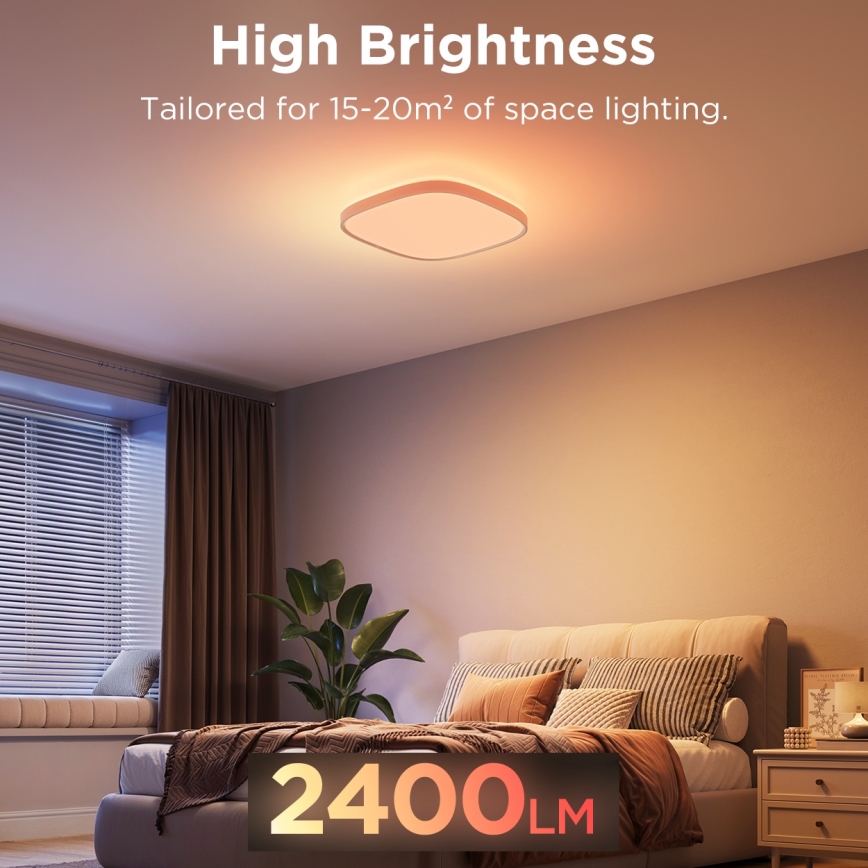 Govee - LED loftlampe m. RGBIC-farver dæmpbar LED/24W/230V 2700-6500K Wi-Fi