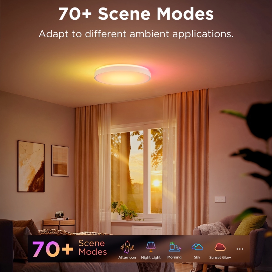 Govee - LED loftlampe RGBIC dæmpbar LED/49W/230V 2700-6500K Wi-Fi diameter 38 cm