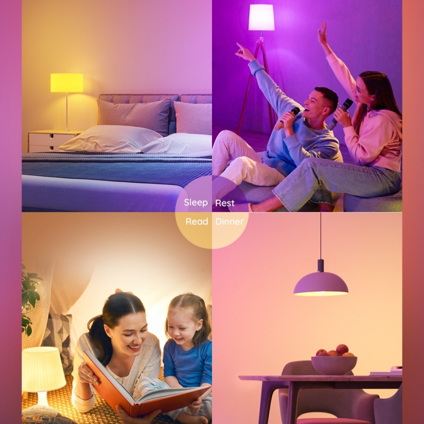 Govee - LED lyspære m. RGBWW-farver dæmpbar Smart E27/9W/230V 2700-6500K Wi-Fi