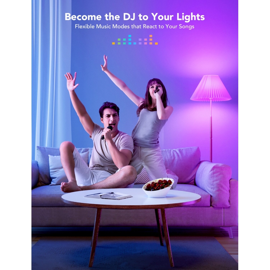 Govee - LED lyspære m. RGBWW-farver dæmpbar Smart E27/9W/230V 2700-6500K Wi-Fi