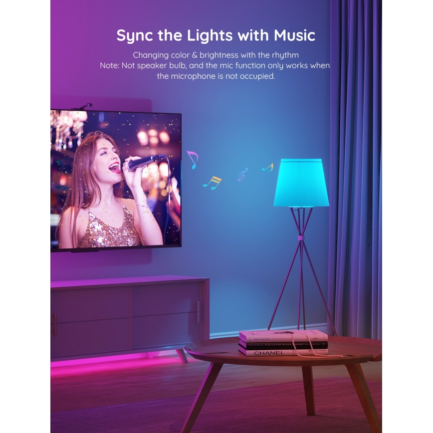 Govee - LED lyspære m. RGBWW-farver dæmpbar Smart E27/9W/230V 2700-6500K Wi-Fi