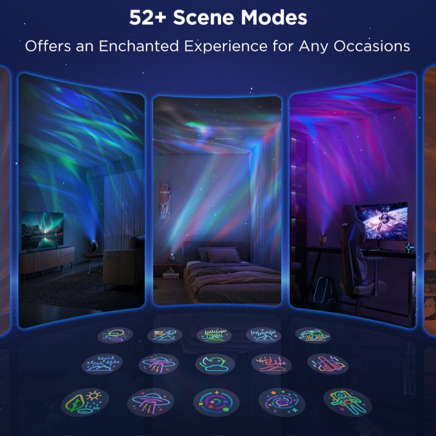 Govee - LED m. RGBW-farver Galaxy Belysning Projector Pro Wi-Fi Matter
