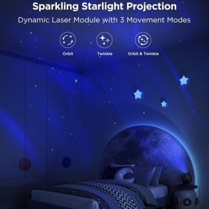 Govee - LED m. RGBW-farver Galaxy Belysning Projector Pro Wi-Fi Matter