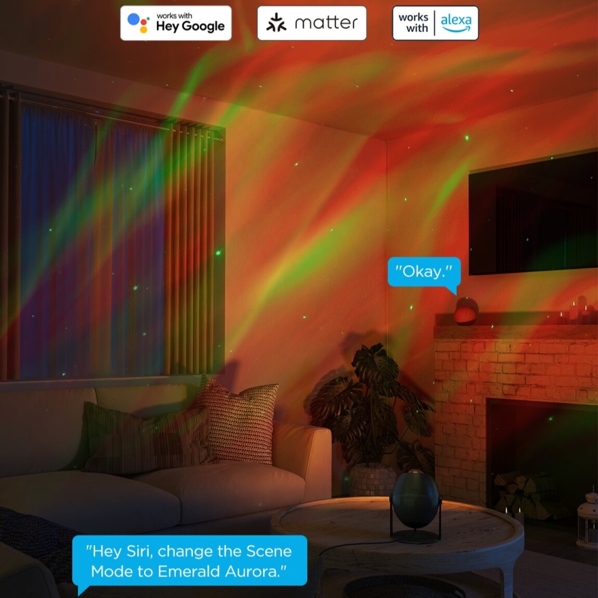 Govee - LED m. RGBW-farver Galaxy Belysning Projector Pro Wi-Fi Matter