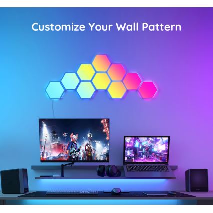 Govee - Udvidelsessæt 2x LED panel m. RGB-farver dæmpbart LED/7,2W/230V Wi-Fi