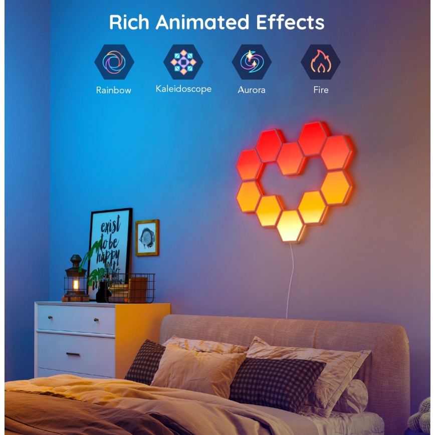 Govee - Udvidelsessæt 2x LED panel m. RGB-farver dæmpbart LED/7,2W/230V Wi-Fi