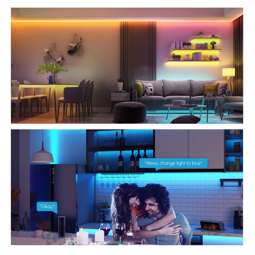 Govee - LED RGB dæmpbar lysstribe SMART LED/36W/24V 10m Wi-Fi