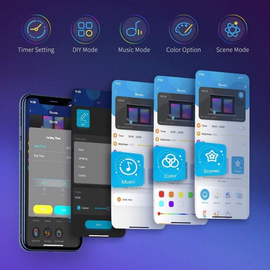 Govee - LED RGB dæmpbar lysstribe SMART LED/36W/24V 10m Wi-Fi