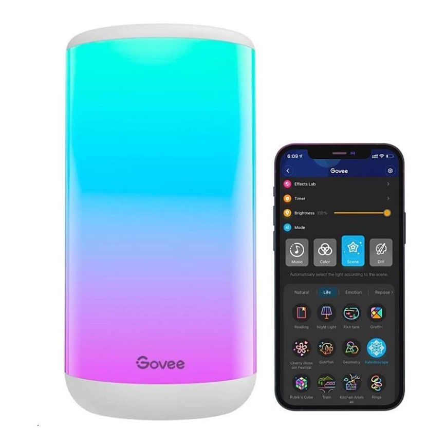 Govee - LED RGBIC Bordlampe dæmpbar AURA 2 2200-6500K Wi-Fi Matter