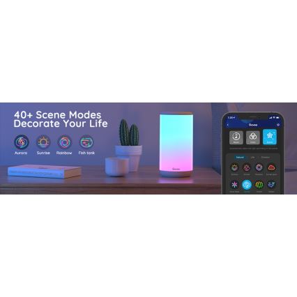 Govee - LED RGBIC Bordlampe dæmpbar AURA 2 2200-6500K Wi-Fi Matter