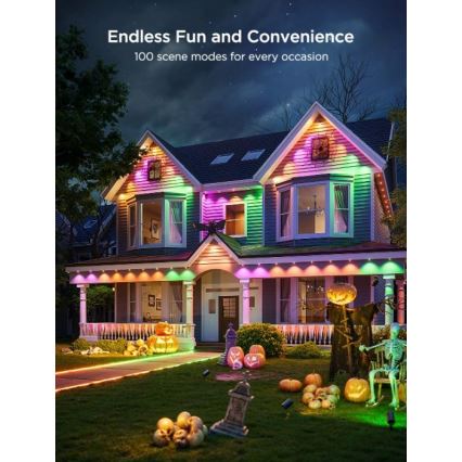 Govee - LED RGBIC downlight-kæde 30 m, Wi-Fi, Matter, IP67