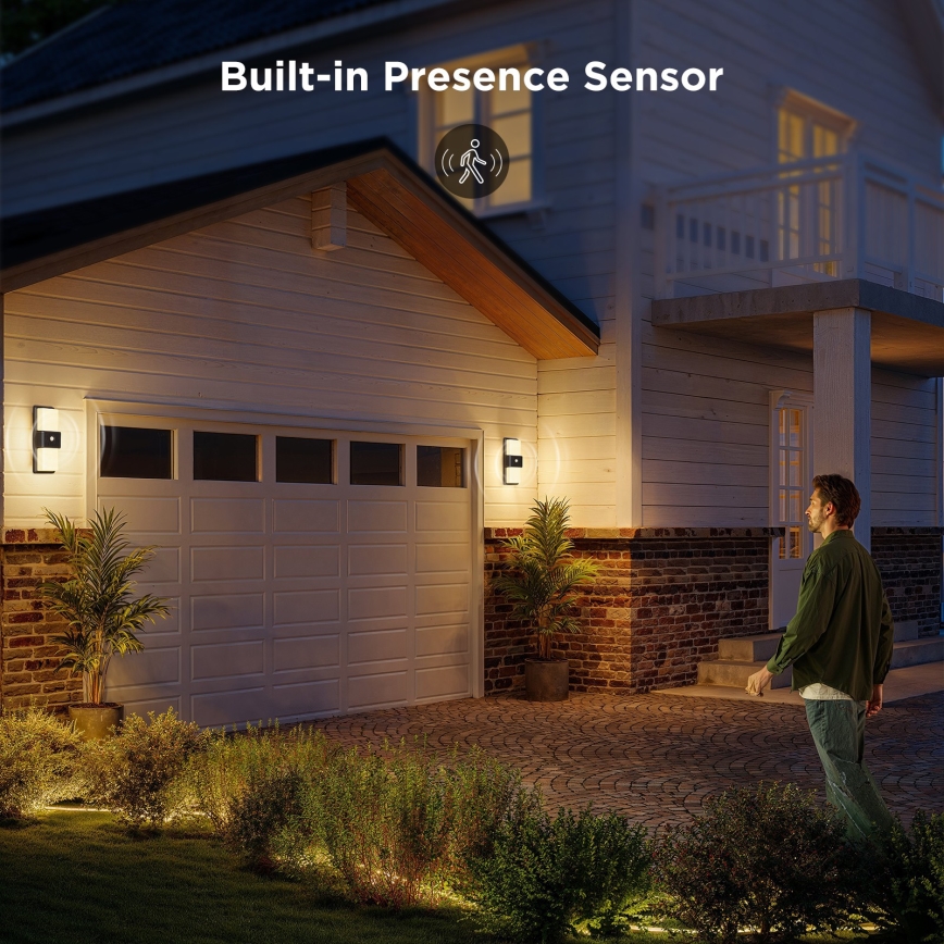 Govee - LED RGBIC dæmpbar udendørs vægarmatur med sensor MATTER LED/230V IP65 2700-6500K Wi-Fi